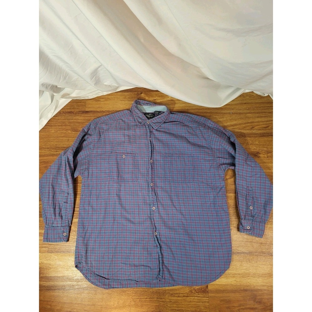 Vintage Kenny Rogers‎ Shirt Men Large 16-16.5 Red Plaid Western Cowboy Country